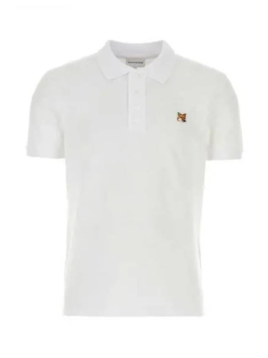 Fox Head Patch Cotton Polo Shirt White - MAISON KITSUNE - BALAAN 2