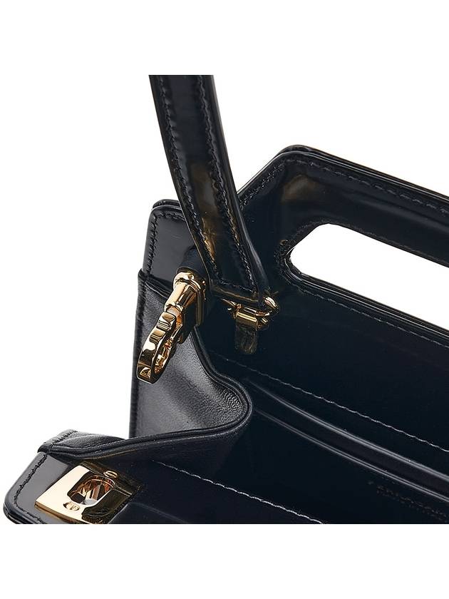 Wanda North South Mini Tote Bag Black - SALVATORE FERRAGAMO - BALAAN 9