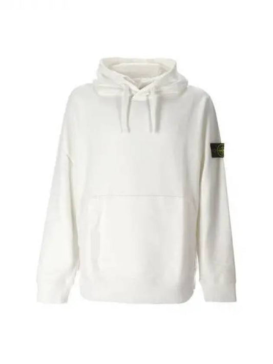 Wappen Patch Cotton Fleece Hoodie White - STONE ISLAND - BALAAN 2