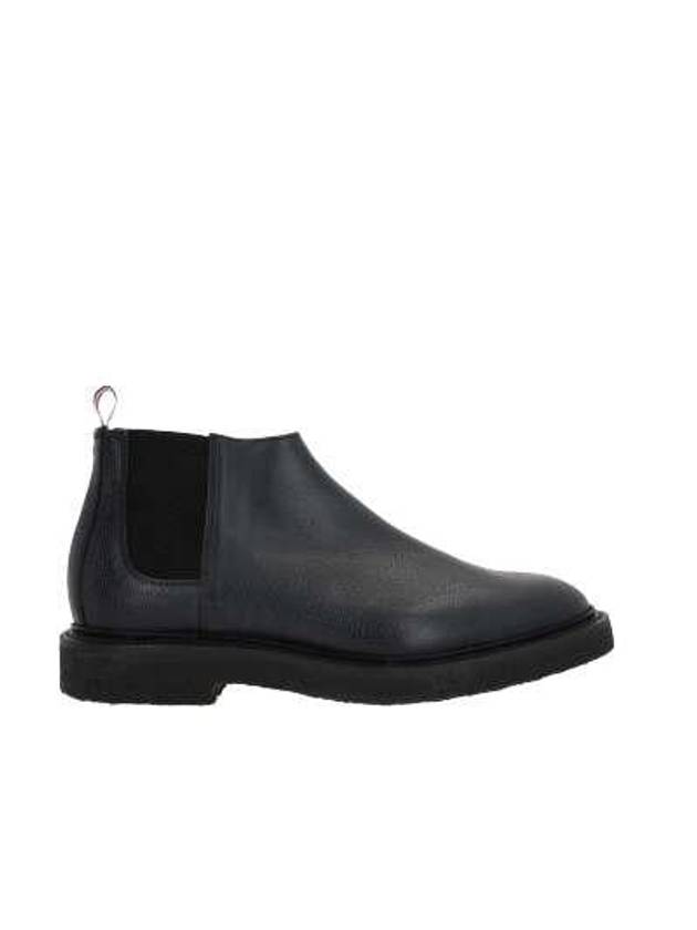 Pebble Crepe Sole Mid Top Grain Leather Chelsea Boots Black - THOM BROWNE - BALAAN 3