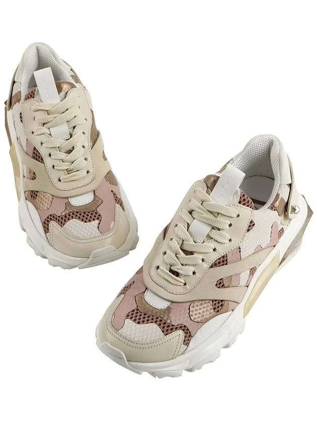 Camouflage Bounce Low-Top Sneakers White Pink - VALENTINO - BALAAN 5