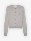 Bold Fox Head Patch Regular Cardigan Beige Melange - MAISON KITSUNE - BALAAN 6