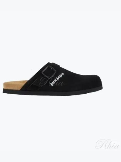 Logo Calf Leather Mule Black - PALM ANGELS - BALAAN 2