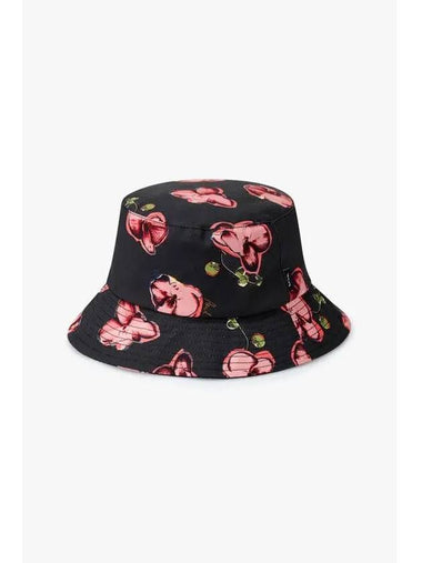 Orchid Print Cotton Bucket Hat Black - PAUL SMITH - BALAAN 1