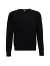 Men's Logo Patch Cashmere Knit Top Black - MONCLER - BALAAN 1