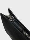 Document Saffiano Clutch Bag Black - PRADA - BALAAN.