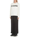 Logo Print Long Sleeve T Shirt White - JIL SANDER - BALAAN 3