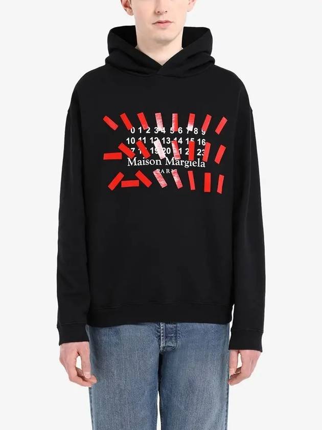 Number Logo Printing Cotton Hoodie Black - MAISON MARGIELA - BALAAN 7