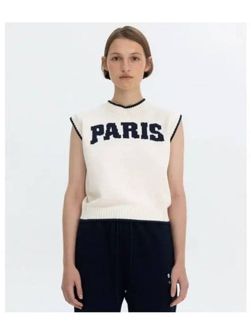 PARIS LOGO VEST IVORY - BENSIMON - BALAAN 1