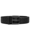 Men's Intrecciato Weaving Belt Black - BOTTEGA VENETA - BALAAN 3