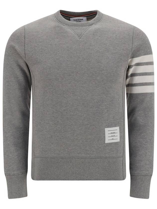 4 Bar Loopback Jersey Sweatshirt Light Grey - THOM BROWNE - BALAAN 2