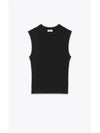 Rib Knit Sleeveless Black - SAINT LAURENT - BALAAN 2