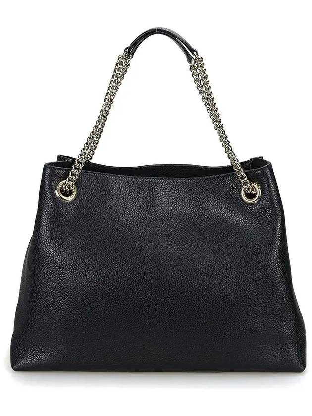 Pebbled Leather Medium Chain Handbag Soho Black - GUCCI - BALAAN 3