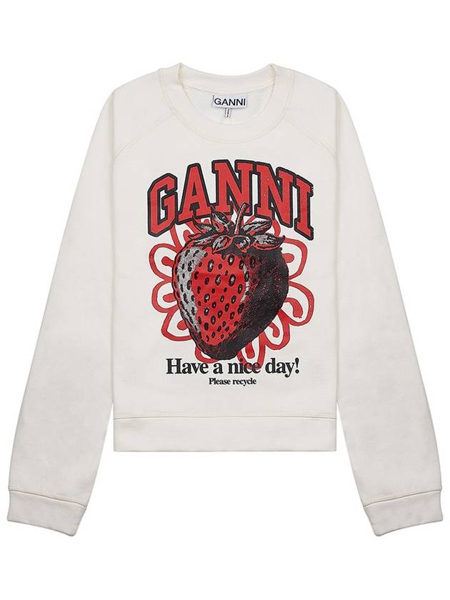 Isoli Raglan Strawberry Sweatshirt Vanilla Ice - GANNI - BALAAN 2