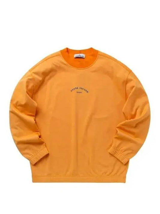 Marina Cotton Nylon Terry Fleece Crewneck Sweatshirt Orange - STONE ISLAND - BALAAN 2