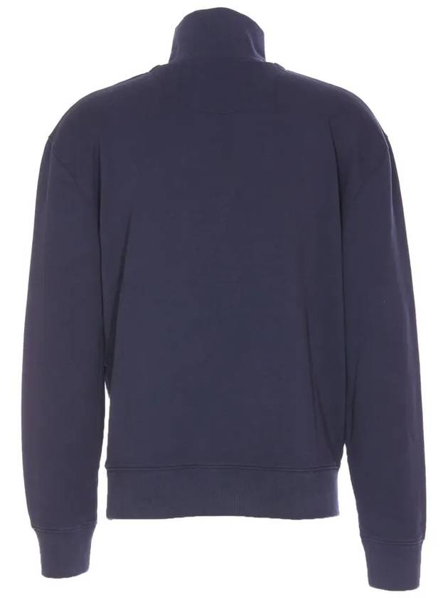 Fox Head Patch Half Zipper Sweatshirt Ink Blue - MAISON KITSUNE - BALAAN 3