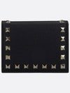 Small Rockstud Half Wallet Black - VALENTINO - BALAAN 3