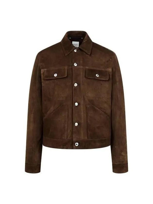 Two button hem suede jacket dark brown 271291 - PAUL SMITH - BALAAN 1