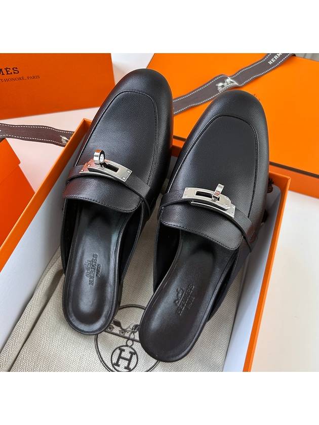 Oz Mule Goatskin & Palladium Noir - HERMES - BALAAN 3