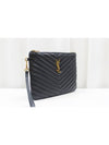 Monogram Matelasse Leather Clutch Black 379039 - SAINT LAURENT - BALAAN 3