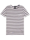 Striped linen blend short sleeve t-shirt STEE155 - IKALOOOK - BALAAN 1