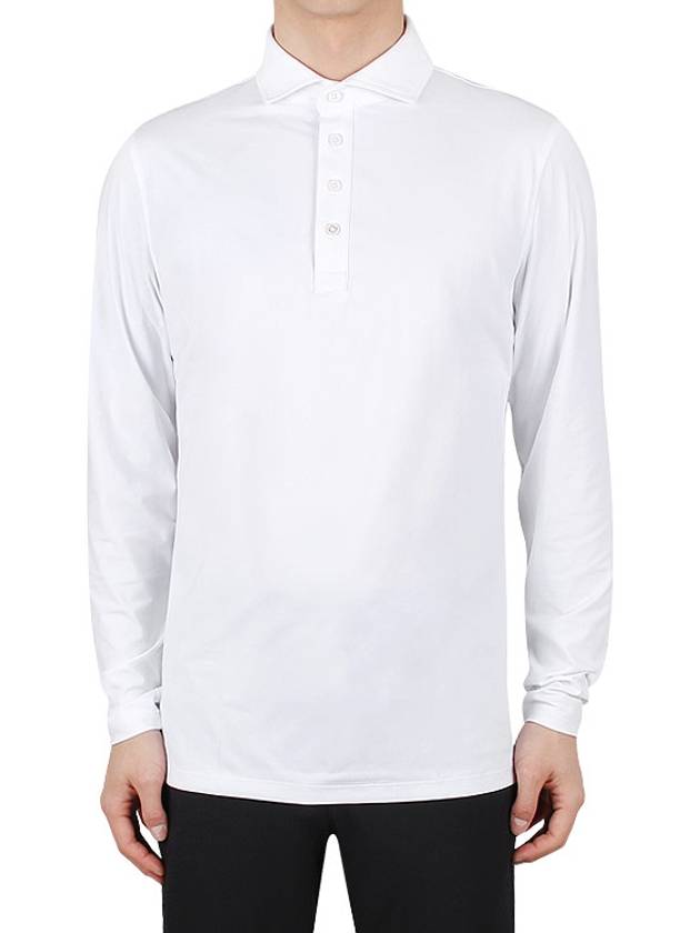 Men's Golf Long Sleeve Polo Shirt Snow - G/FORE - BALAAN 4