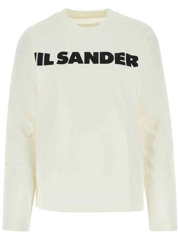 Logo Print Cotton Sweatshirt White - JIL SANDER - BALAAN 2