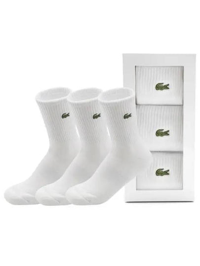 Lacoste Basic Sports Mid Socks 3 Pack White - LACOSTE - BALAAN 2