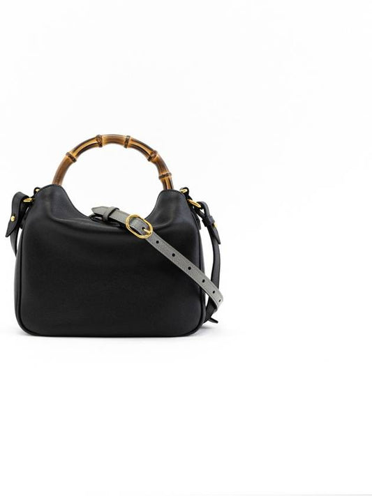 Diana Small Leather Tote Shoulder Bag Black - GUCCI - BALAAN 2