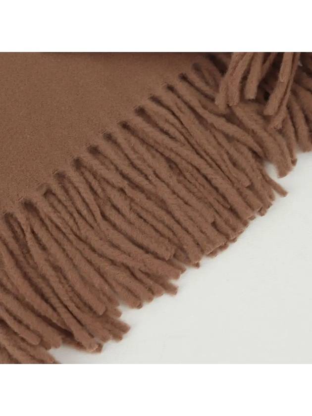 Logo Wool Fringe Scarf  Brown - ACNE STUDIOS - BALAAN 3