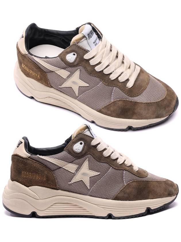 Running Lace-Up Low Top Sneakers Khaki - GOLDEN GOOSE - BALAAN 3