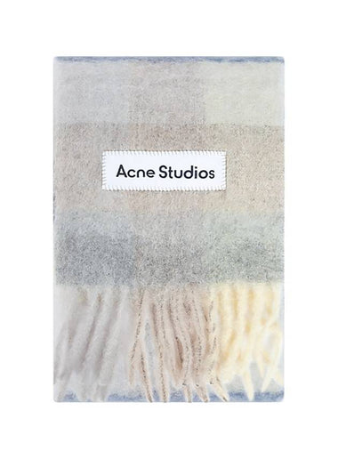 Mohair Heavy Wool Check Muffler 28X250 CA0084 VANILLA BEIGE LAVENDER - ACNE STUDIOS - BALAAN 1