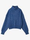 Ribbed Knit Turtleneck Blue - GANNI - BALAAN 2