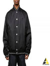 Men's Reversible Re-Nylon Cotton Fleece Bomber Jacket Black - PRADA - BALAAN 2