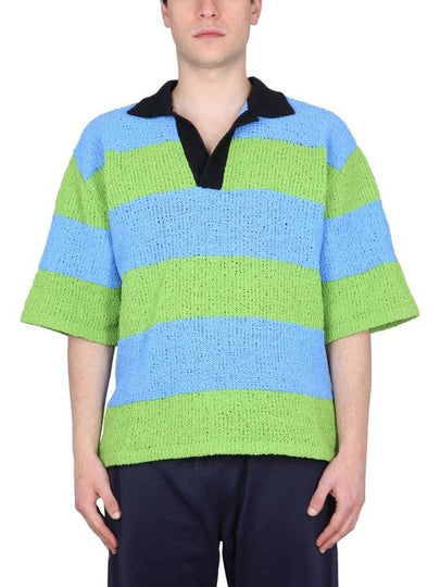 Polo Knit Short Sleeve T-Shirt Azure Green - SUNNEI - BALAAN 2