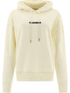 Logo Sweat Cotton Hoodie Beige - JIL SANDER - BALAAN 1