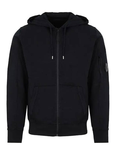 Light Fleece Zip Up Hoodie Black - CP COMPANY - BALAAN 2