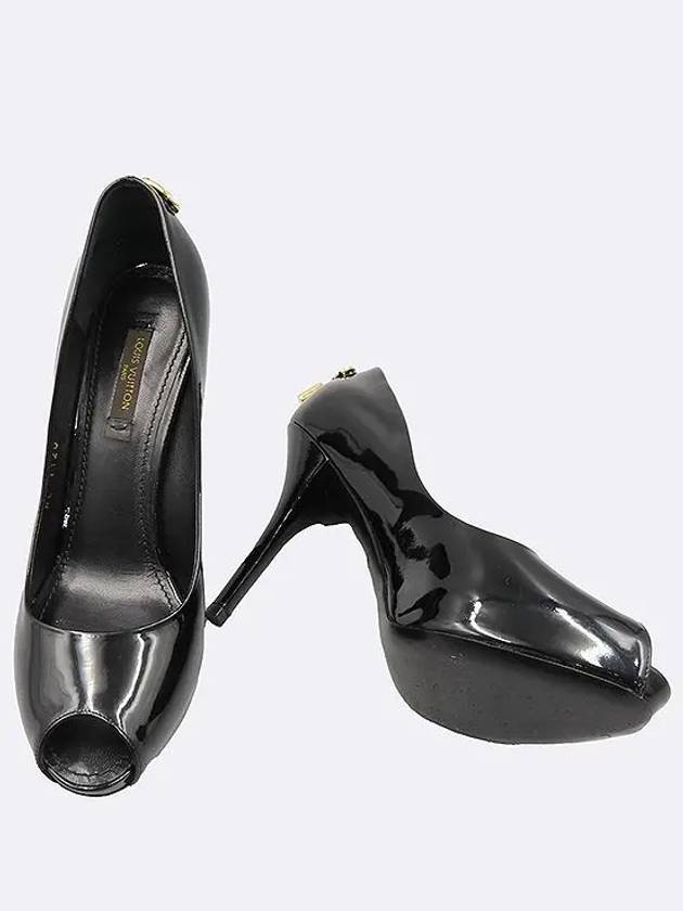 Black color patent open toe women s shoes 235MM - LOUIS VUITTON - BALAAN 3