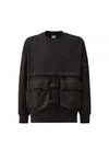 Diagonal Raised Fleece Mixed Detachable Sweatshirt Black - CP COMPANY - BALAAN 2