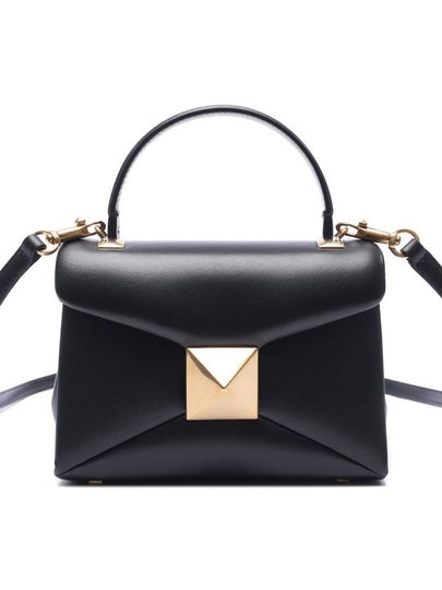 One Stud Nappa Mini Tote Bag Black - VALENTINO - BALAAN 2