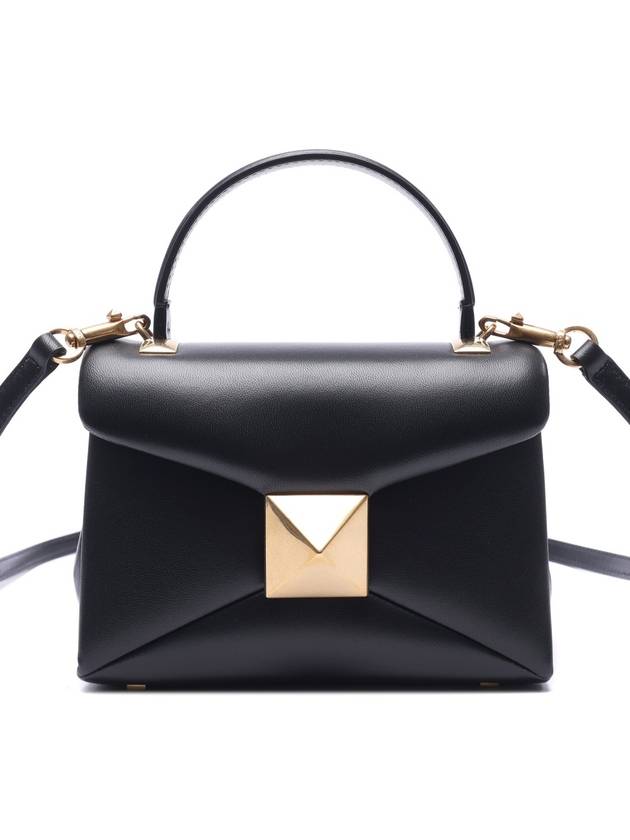 One Stud Nappa Mini Tote Bag Black - VALENTINO - BALAAN 3