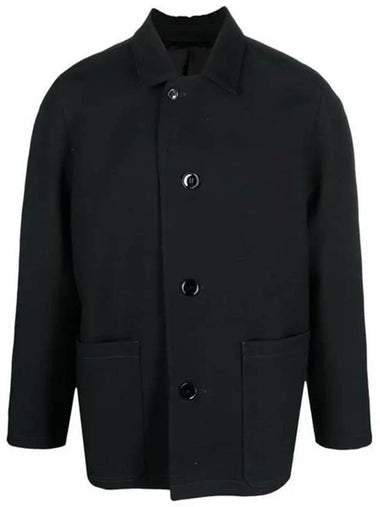 Curved Shoulder Button Jacket Black - LEMAIRE - BALAAN 1