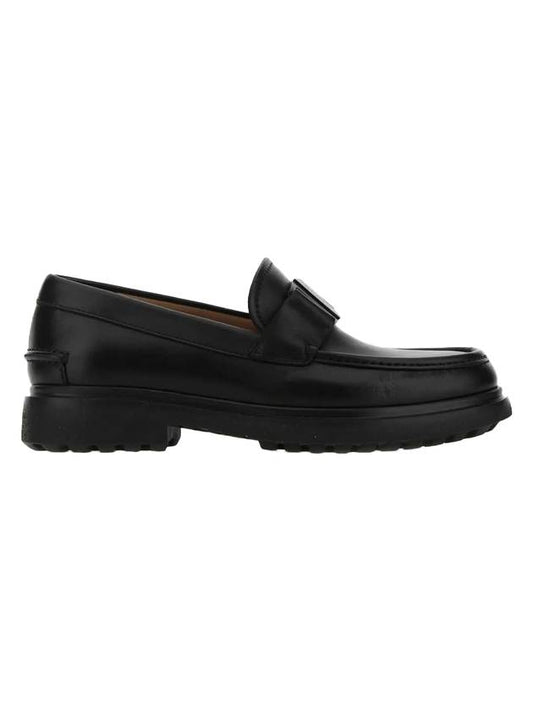 Barra-Embellished Moccasin Loafers Black - SALVATORE FERRAGAMO - BALAAN 1