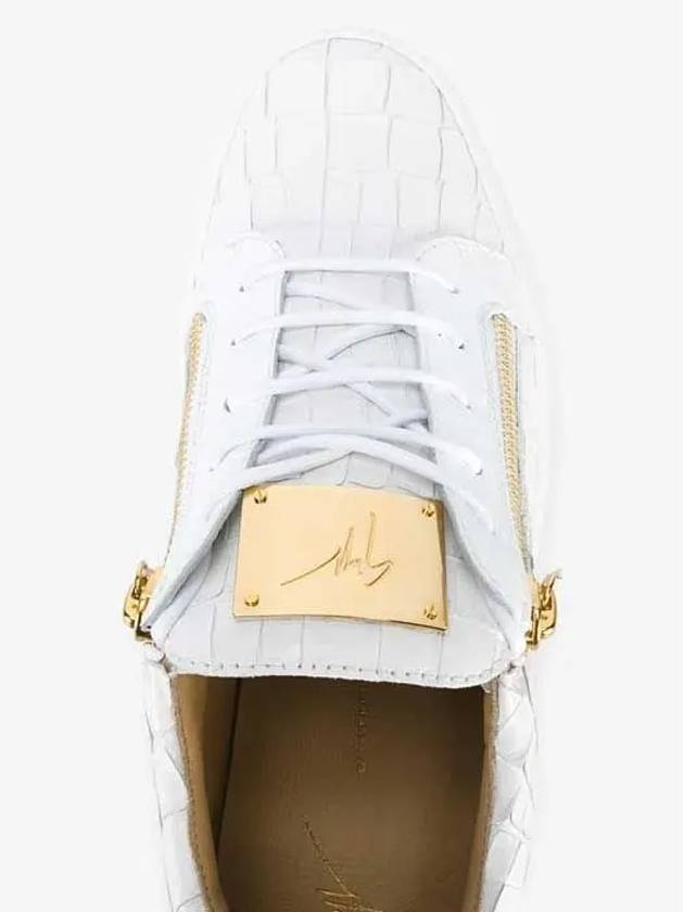 May London Croc Leather Low Top Sneakers White - GIUSEPPE ZANOTTI - BALAAN 6