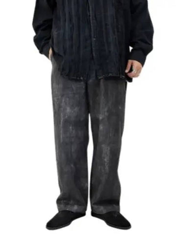 Officer Pant Black Cotton Distressed Print 24F1F036 PS355 DZ095 Pants - ENGINEERED GARMENTS - BALAAN 1