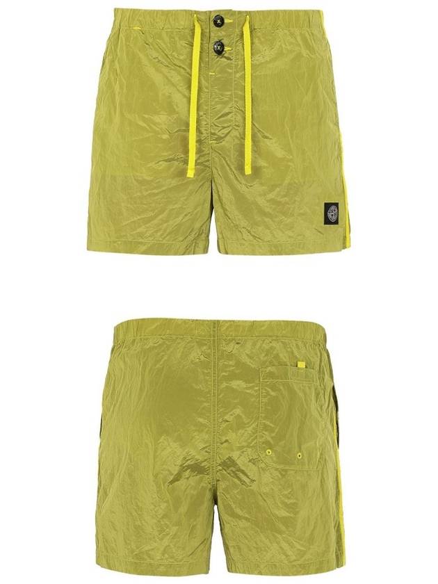 Logo Patch Nylon Metal Swim Shorts Lime - STONE ISLAND - BALAAN 5