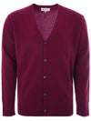 Signature Stitch V-neck Wool Cardigan Burgundy - MAISON MARGIELA - BALAAN 1