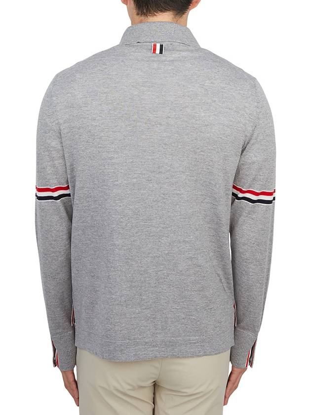 Merino Wool Armband Long Sleeve Shirt Grey - THOM BROWNE - BALAAN 5