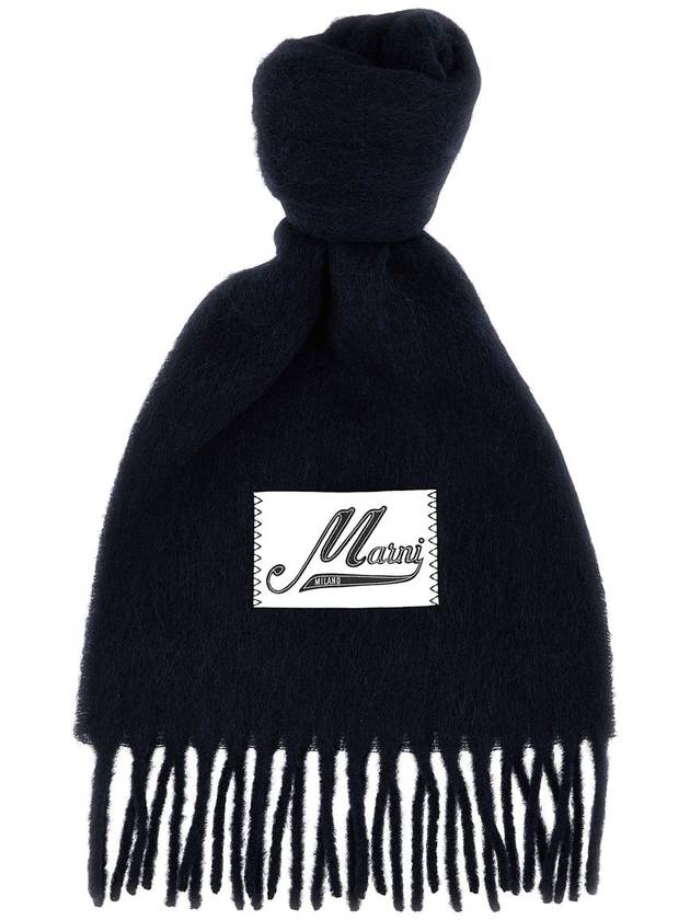 Alpaca Wool Muffler Navy - MARNI - BALAAN 2