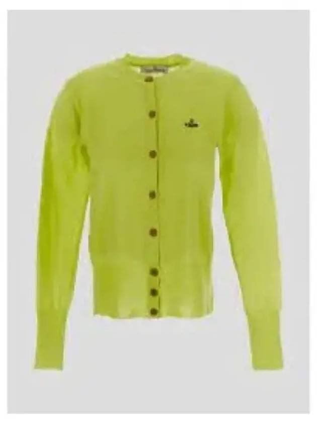 Women's ORB Embroidered Logo Cardigan Yellow - VIVIENNE WESTWOOD - BALAAN 2